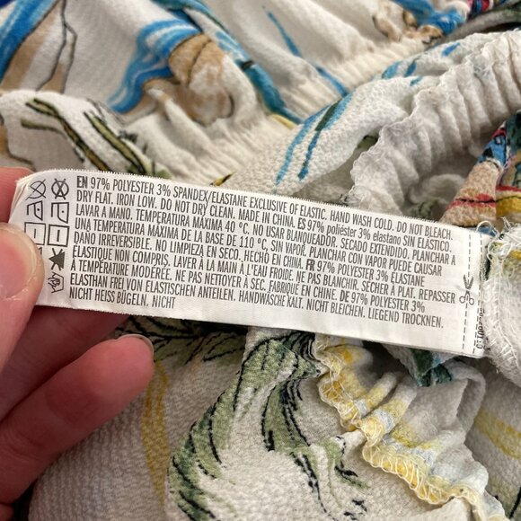 FOREVER 21 Plus Size Beach Motif Romper White Summer Print Off the Shoulder 3X - Picture 11 of 15